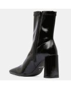 Bottines talon vernis noires - Talon 9 cm