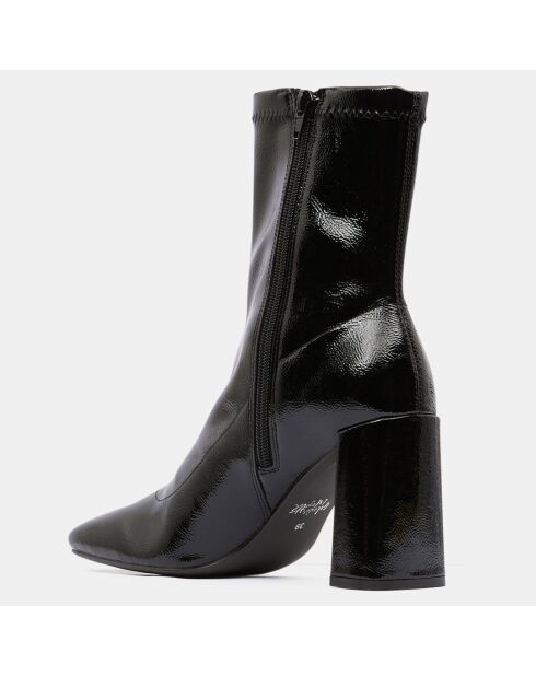 Bottines talon vernis noires - Talon 9 cm