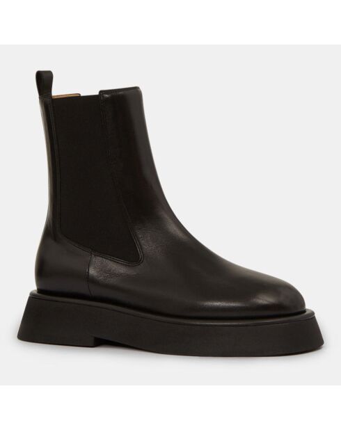 Chelsea Boots en Cuir Rosa noires