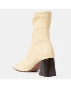 Bottines en Cuir Lepus jaune pâle - Talon 7 cm