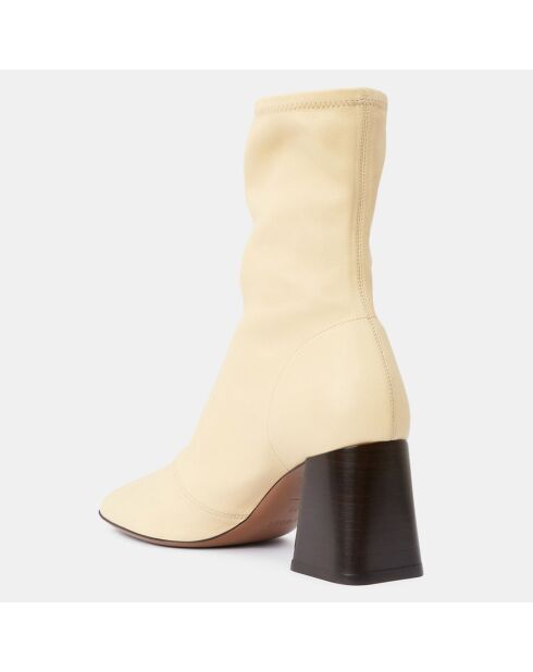 Bottines en Cuir Lepus jaune pâle - Talon 7 cm