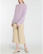 Pull en Maille pointelle mousseuse violet parme