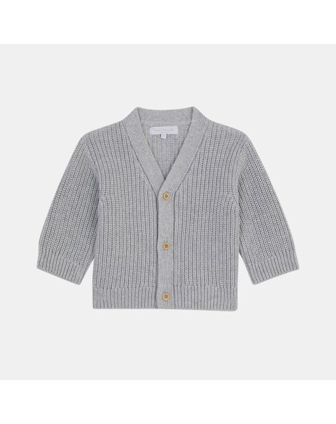 Gilet en Maille de coton tricot Litigo gris