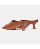 Mules en Cuir Mar Tal camel - Talon 6.5 cm