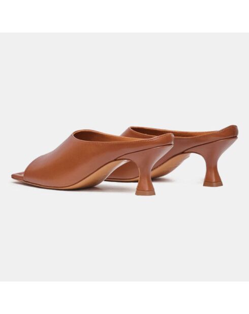 Mules en Cuir Mar Tal camel - Talon 6.5 cm