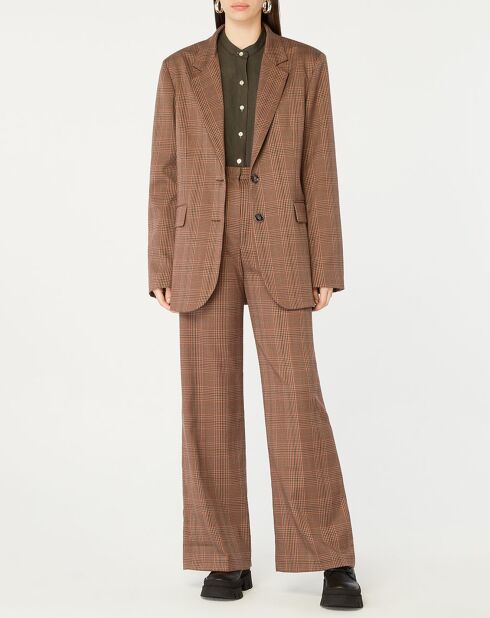 Veste blazer à carreaux Repos marron