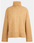 Pull en Laine & Cachemire Sydney T col montant beige