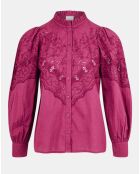Chemise Broderies rose
