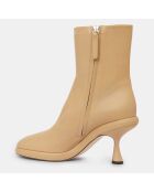 Bottines en Cuir June beiges - Talon 8 cm