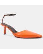 Slingbacks en Cuir Toliman orange - Talon 6.5 cm