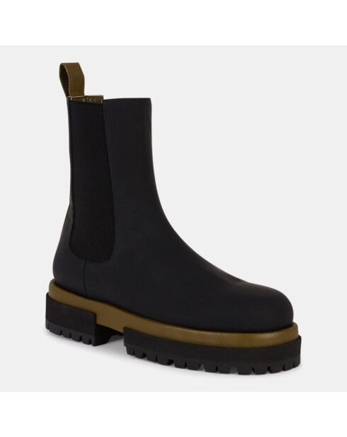 Chelsea Boots en Velours de Cuir Augusta noires