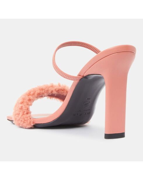 Rosafarbene Ada Lederpantolette mit 10,5 cm Absatz