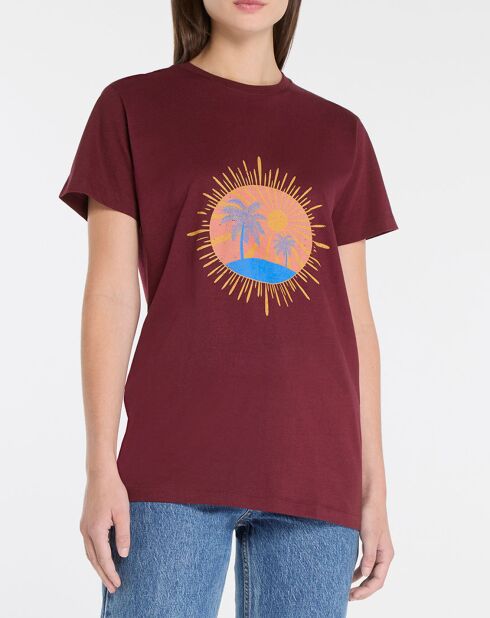 Segur T-shirt van katoen met bordeauxrode print