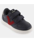 Blau/rote Sneakers mit Klettverschluss