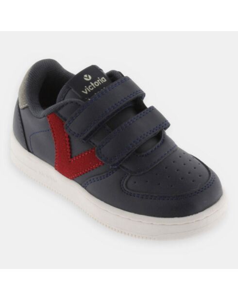 Blau/rote Sneakers mit Klettverschluss