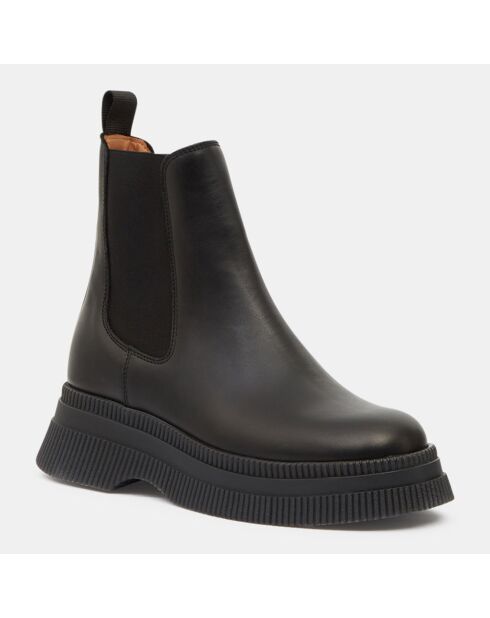 Chelsea Boots en Cuir Semelles Creepers noires - Talon 5 cm