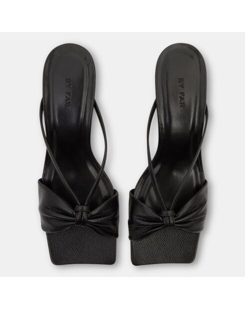 Schwarze Pantoletten aus Leder - 5 cm Absatz