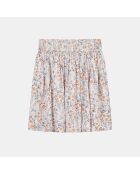 Jupe courte Shana Folk imprimé floral écrue