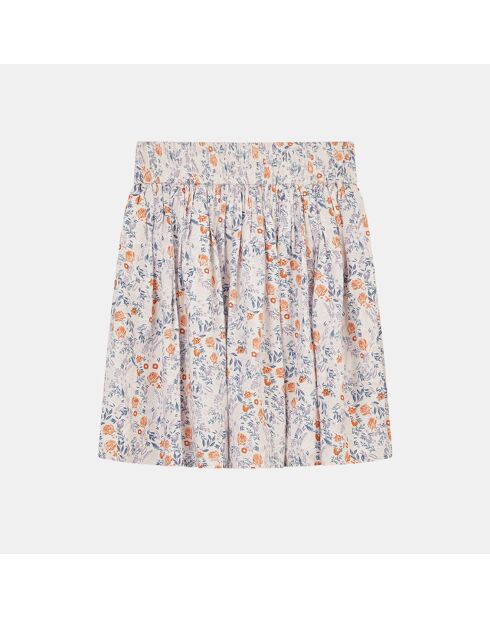 Jupe courte Shana Folk imprimé floral écrue