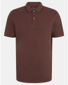 Polo slim en Coton bio Doslim marron foncé