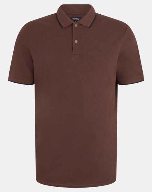 Polo slim en Coton bio Doslim marron foncé