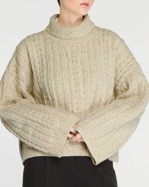 Beiger Pullover aus Wollmischung Totême