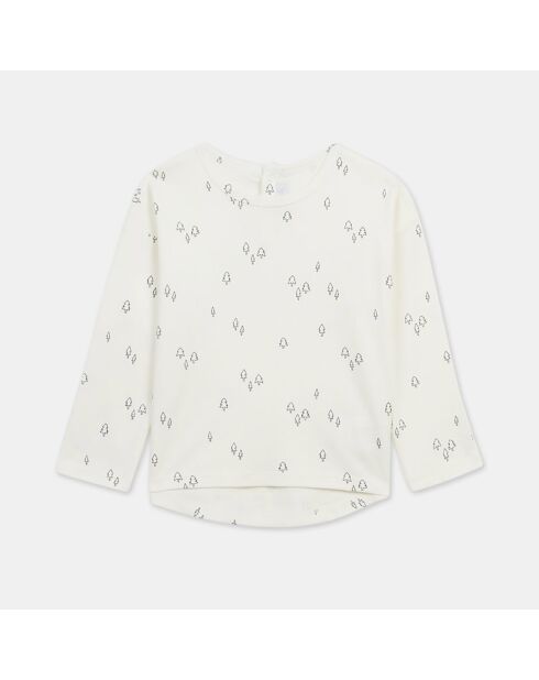 T-Shirt en Coton Enrio imprimé écru