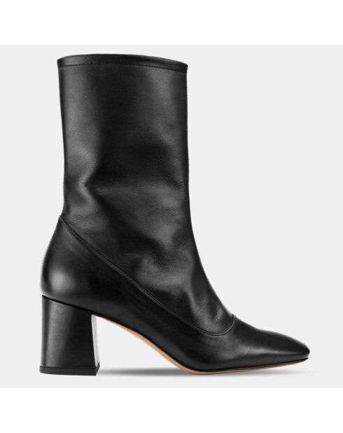 Bottines en Cuir noires - Talon 6.5 cm