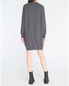 Robe en Coton Organique col rond gris foncé