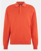 Pull polo en Maille de Coton Dolonit rouge orangé