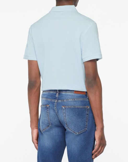 Poloc gerades Poloshirt aus Bio-Baumwolle himmelblau
