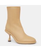 Bottines en Cuir June beiges - Talon 8 cm