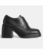 Derbies en Cuir noires - Talon 8.5 cm