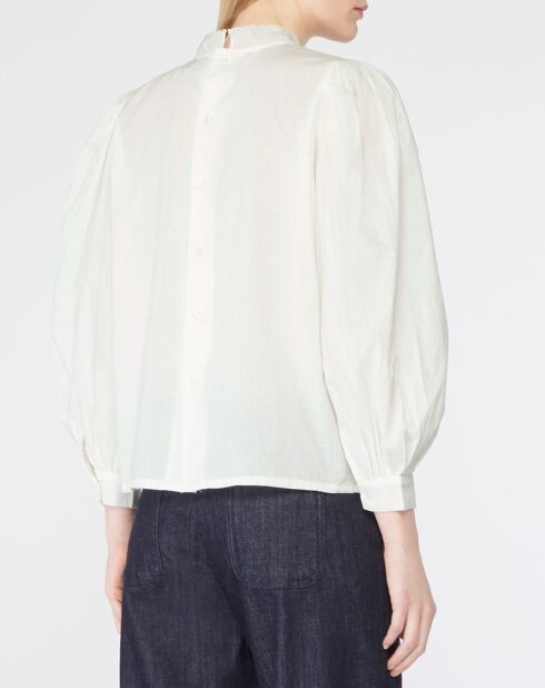 Witte geborduurde Hannah blouse