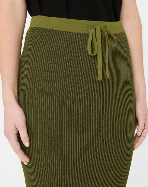 Peephole Knit kaki rok