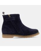 Bottines en Velours de cuir Trip Jodzip bleu marine