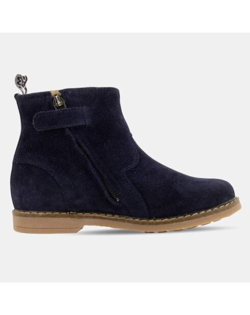 Bottines en Velours de cuir Trip Jodzip bleu marine