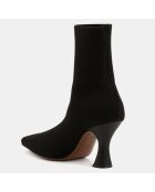 Bottines en maille Ran noires - Talon 7 cm