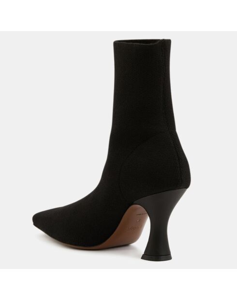 Bottines en maille Ran noires - Talon 7 cm