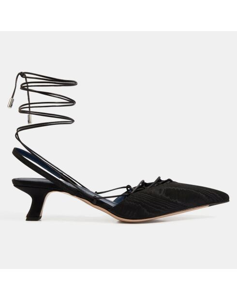 Slingbacks Pointu Talon Lacets noires - Talon 6 cm
