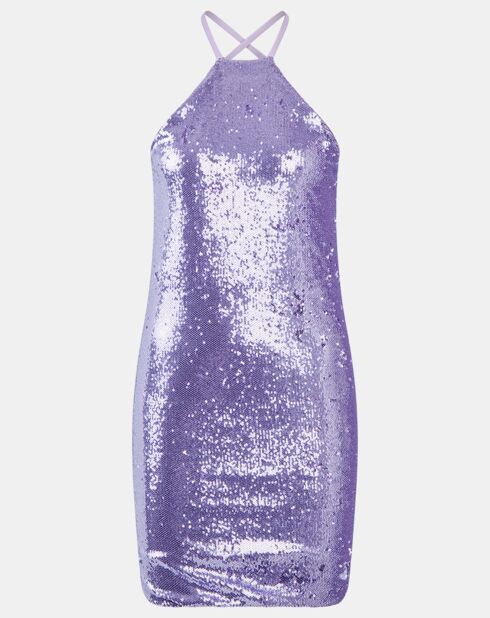 Paarse jurk met pailletten van Audrey