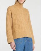 Pull en Laine & Cachemire Sydney T col montant beige