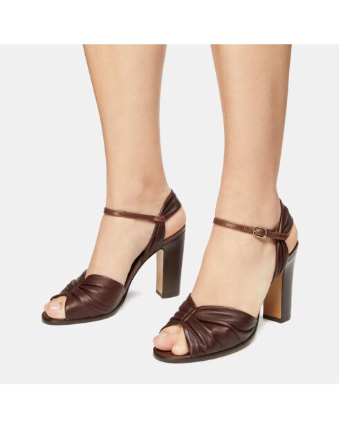 Bordeauxrode leren sandalen van Bel Air met hak van 9 cm