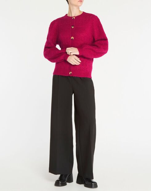 Roze vest van een mix van mohair en wol van Jules