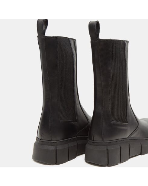 Chelsea Boots en Cuir Armor noires - Talon 5 cm