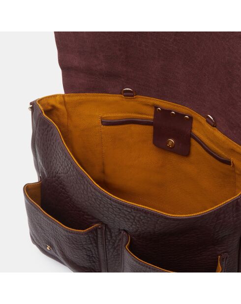 Borsa a tracolla Maxi Maths Bordeaux reversibile in pelle 24x35x9 cm