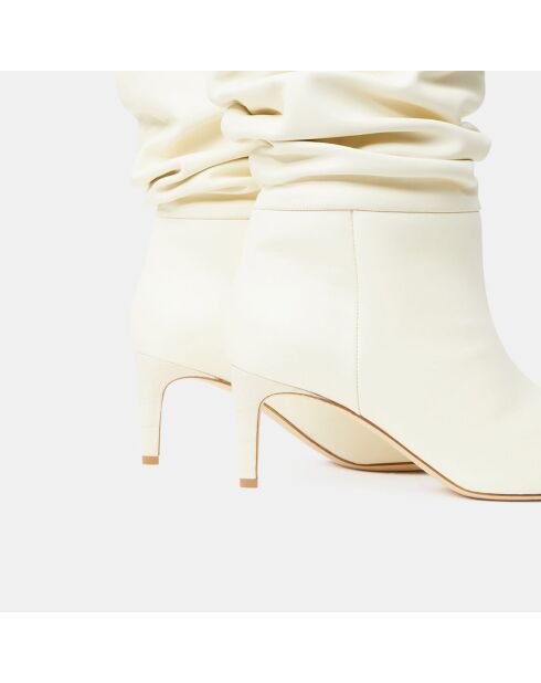 Bottes en Cuir écrues - Talon 6 cm