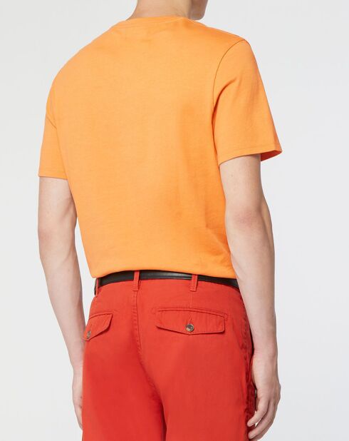 T-Shirt en Coton bio Sishev col V orange