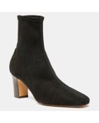 Bottines en Velours de Cuir Jyll noires - Talon 6.5 cm