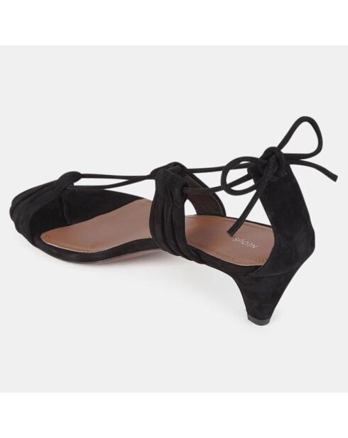Sandales en Velours de Cuir Gloria noires - Talon 5 cm